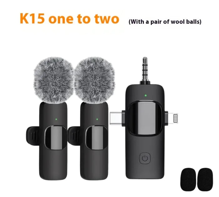 3 in 1 Wireless Lavalier Microphones for iPhone, iPad, Android, Camera, USB-C Microphone, 7-Hour Battery, Mini Microphone with Noise Reduction for Video Recording, Vlog, YouTube, TikTok