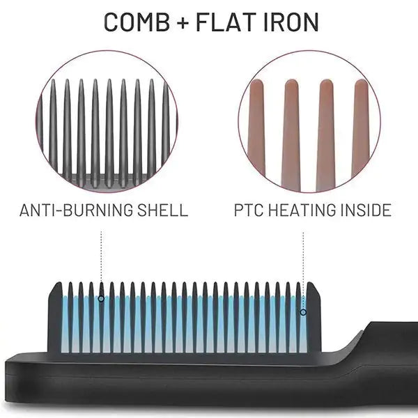 Thermal Negative Ion Hair Straightener Styling Comb