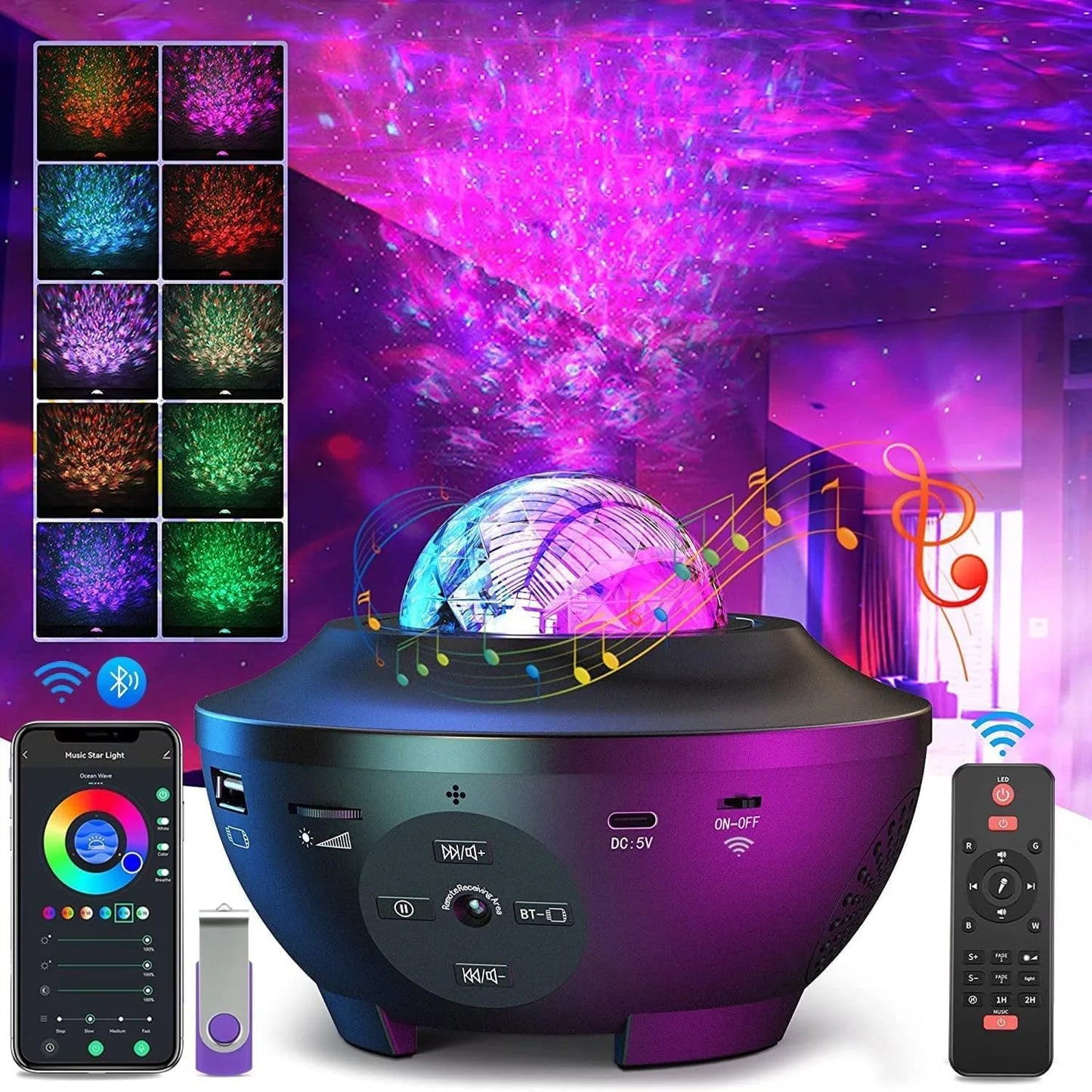 Smart 4 in 1 Star Projector Starry Galaxy Sky WIFI Smart App Control and Remote