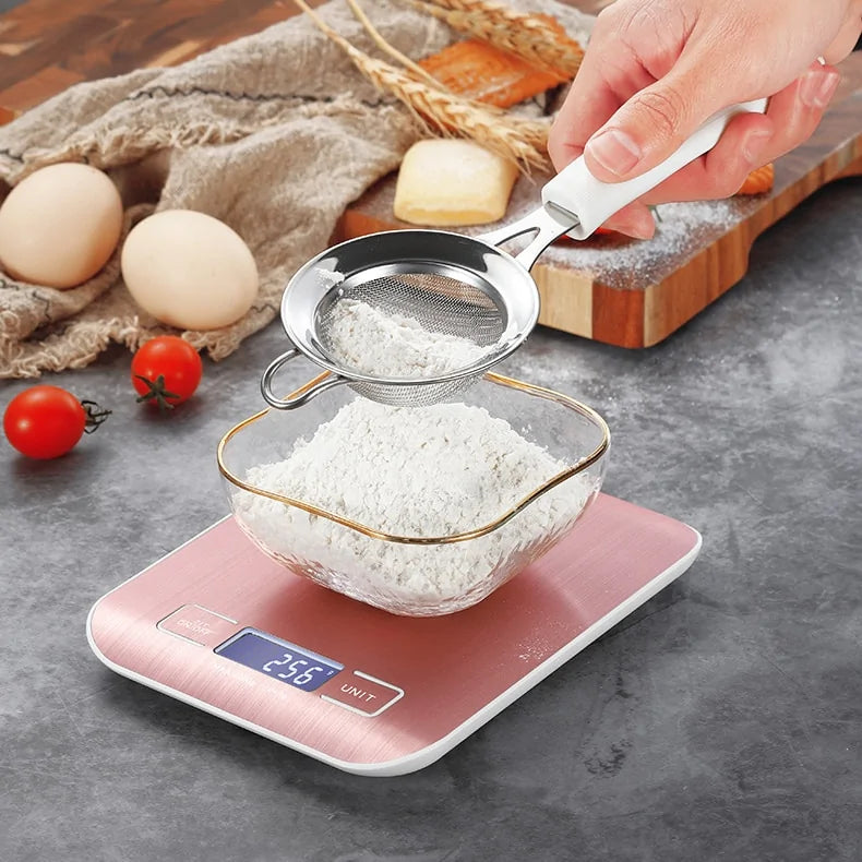 LCD Digital Kitchen Scale Grams and Ounces Stainless Steel