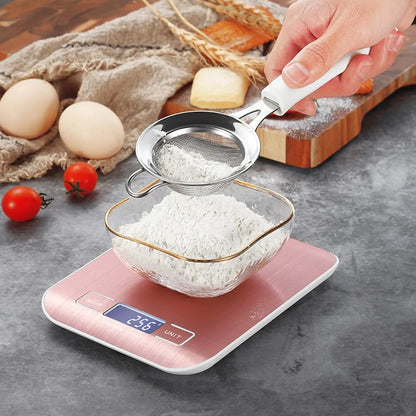 LCD Digital Kitchen Scale Grams and Ounces Stainless Steel